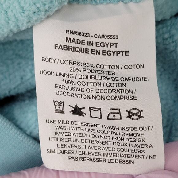 NIKE Swoosh All-Over-Print Hoodie Small 21x24 Blue Baggy Crop - Picture 6 of 15